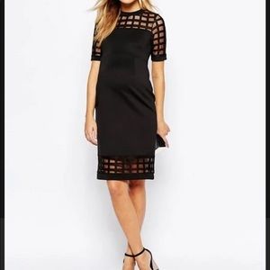 ASOS Maternity Cage Insert Bodycon Dress Black
